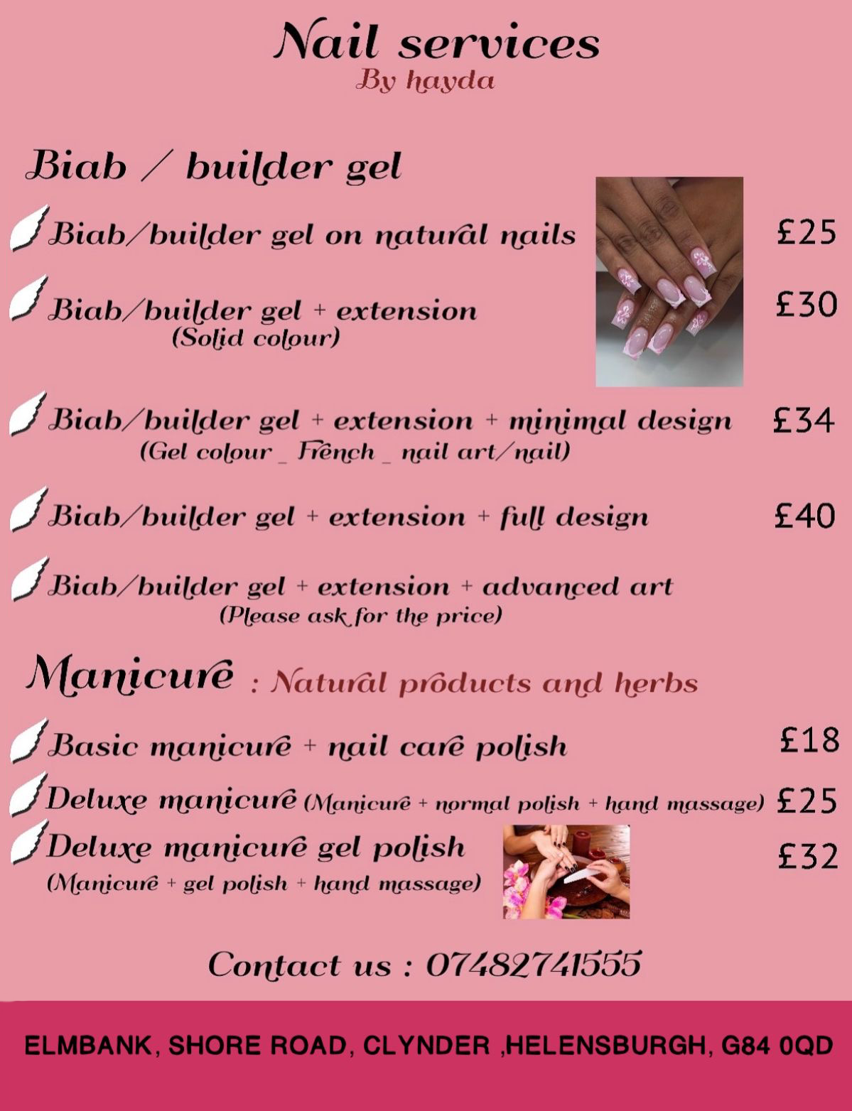 Nail Services Price List